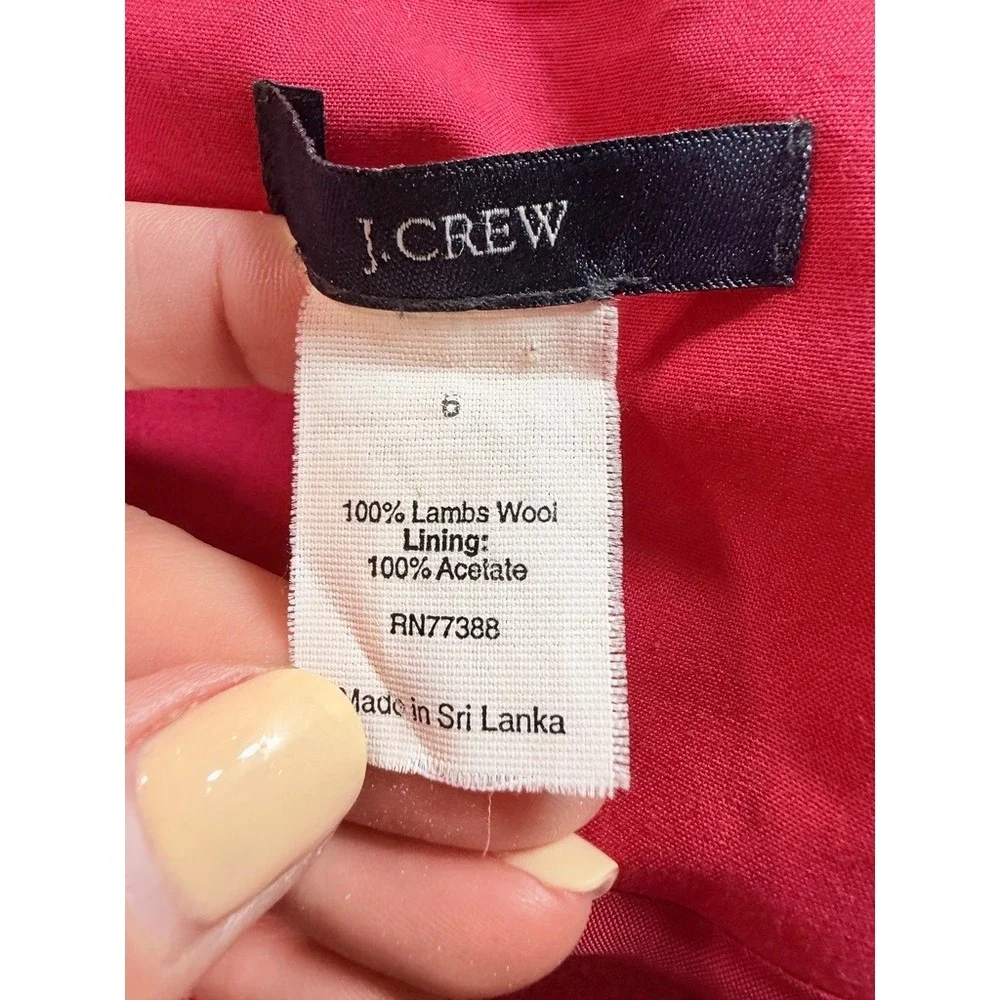 J.Crew Mini Skirt‎ Womens 6 Red Lambswool A-Line Seamed Lined Solid